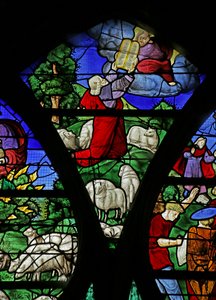 Fenster mit Darstellung der Israeliten, die Manna in der Wüste sammeln, 1534